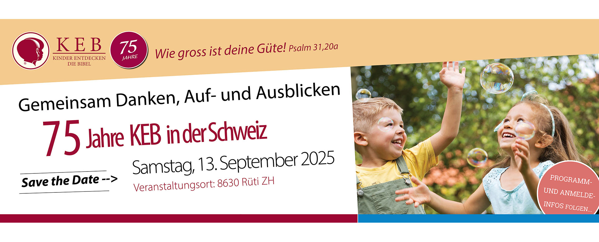 Banner - 75 Jahre KEB in der Schweiz